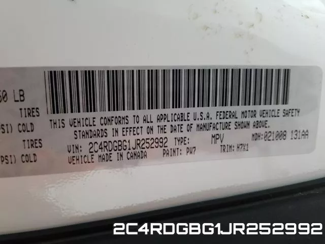 2C4RDGBG1JR252992 фото 2