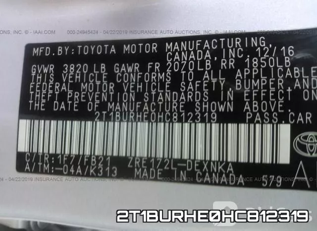 2T1BURHE0HC812319 фото 3