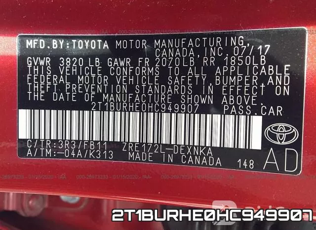 2T1BURHE0HC949907 фото 5