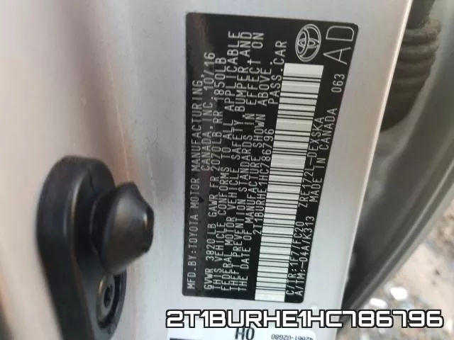 2T1BURHE1HC786796 фото 2