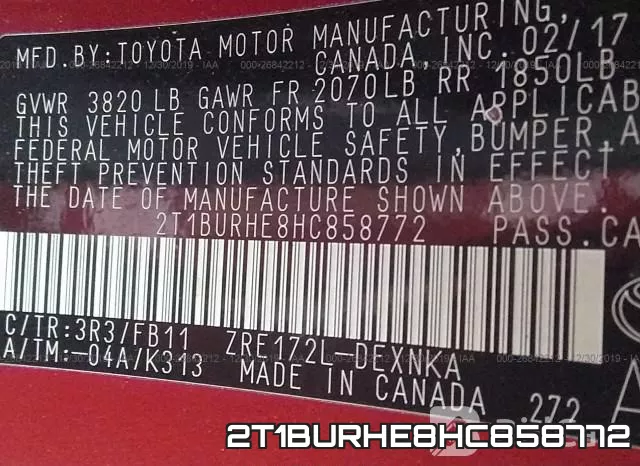2T1BURHE8HC858772 фото 6