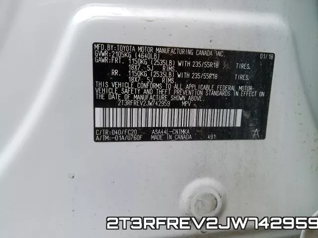 2T3RFREV2JW742959 фото 2
