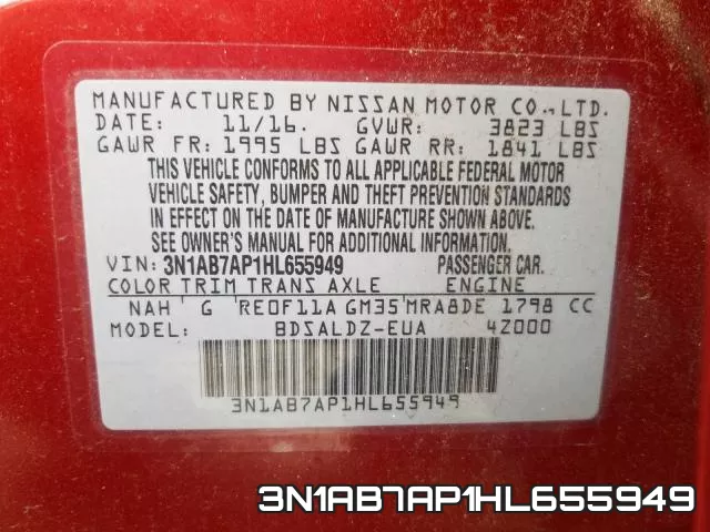 3N1AB7AP1HL655949 фото 2
