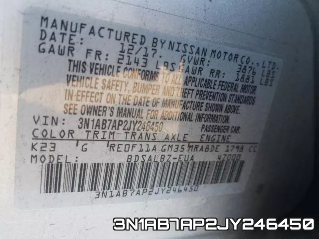 3N1AB7AP2JY246450 фото 2