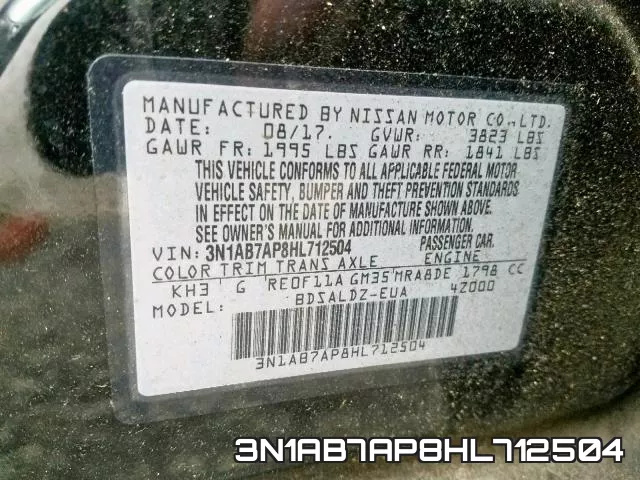 3N1AB7AP8HL712504 фото 2