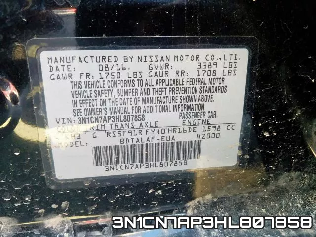 3N1CN7AP3HL807858 фото 2