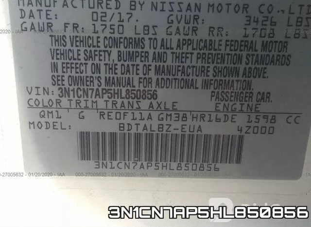 3N1CN7AP5HL850856 фото 7