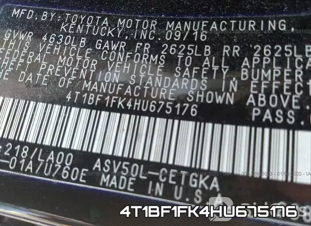 4T1BF1FK4HU675176 фото 9