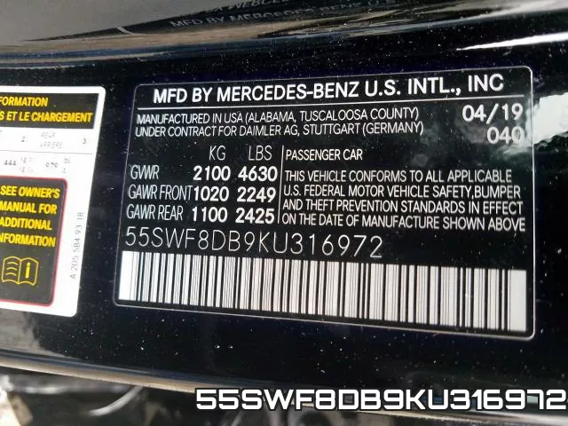 55SWF8DB9KU316972 фото 2
