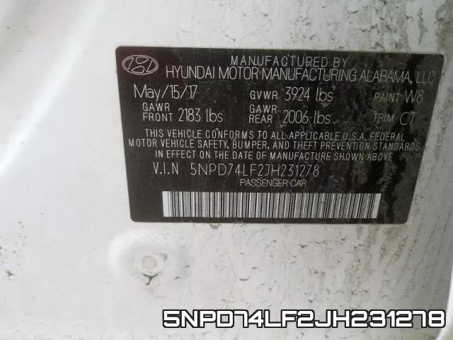 5NPD74LF2JH231278 фото 2