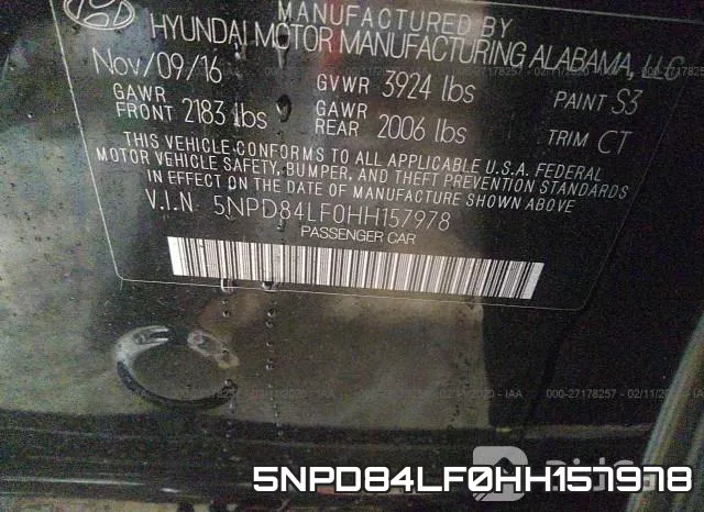 5NPD84LF0HH157978 фото 7
