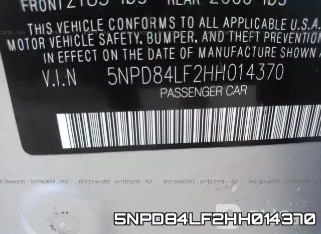 5NPD84LF2HH014370 фото 8