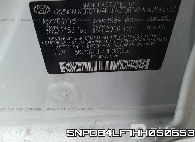 5NPD84LF7HH050653 фото 5