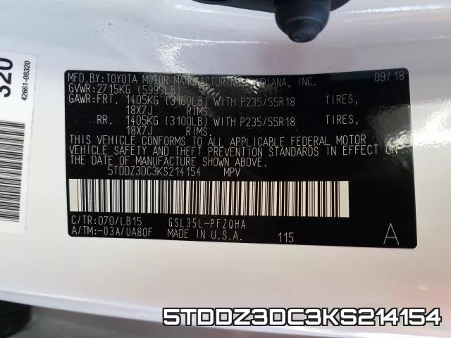 5TDDZ3DC3KS214154 фото 2