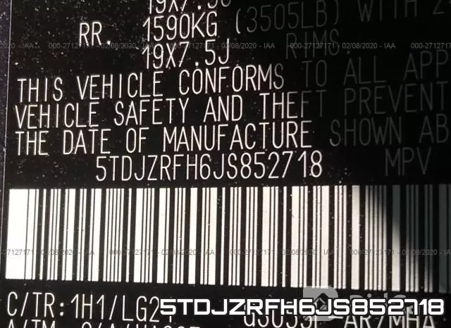 5TDJZRFH6JS852718 фото 7