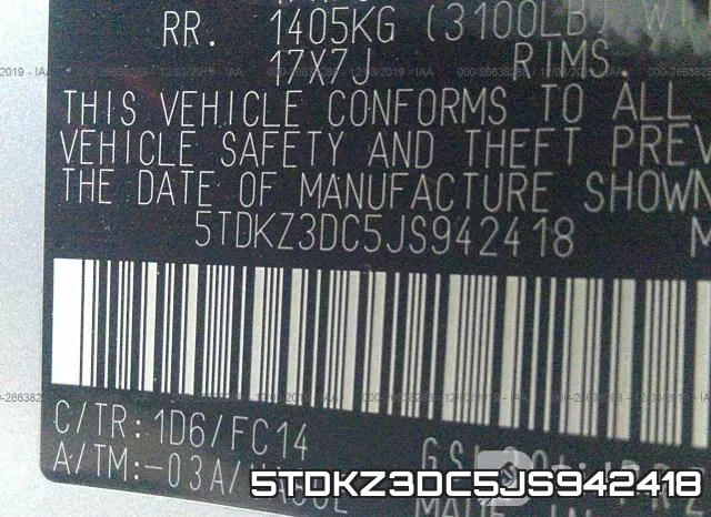 5TDKZ3DC5JS942418 фото 9