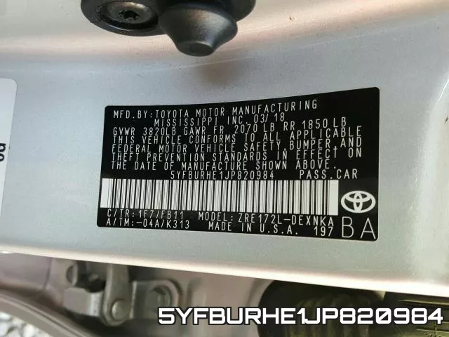 5YFBURHE1JP820984 фото 2