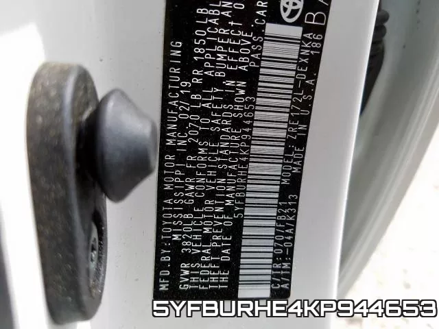 5YFBURHE4KP944653 фото 2
