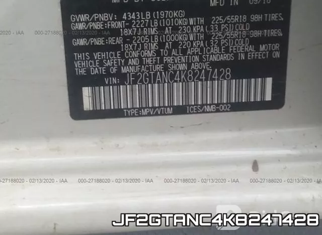 JF2GTANC4K8247428 фото 10