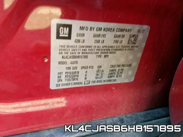 KL4CJASB6HB157895 фото 2