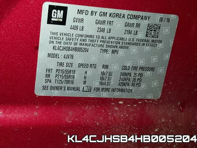 KL4CJHSB4HB005204 фото 2