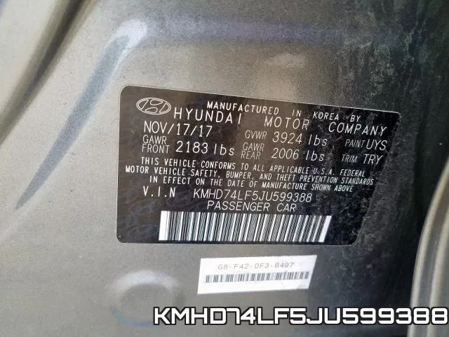 KMHD74LF5JU599388 фото 2