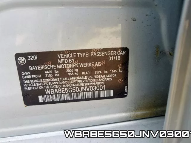 WBA8E5G50JNV03001 фото 2