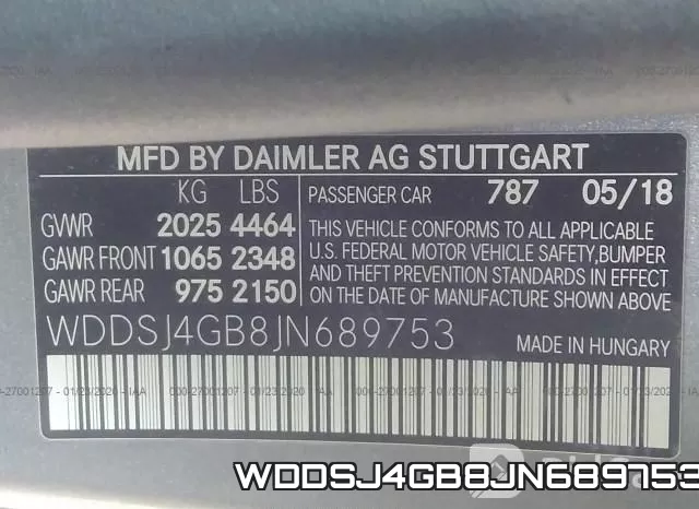 WDDSJ4GB8JN689753 фото 9