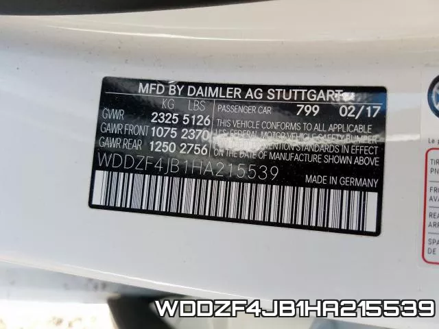 WDDZF4JB1HA215539 фото 2