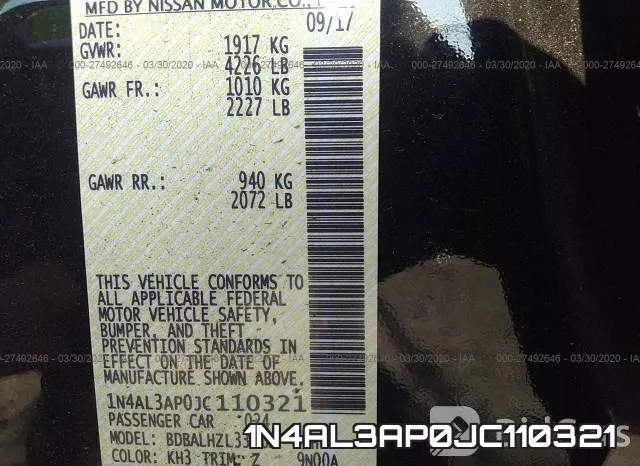 1N4AL3AP0JC110321 фото 4