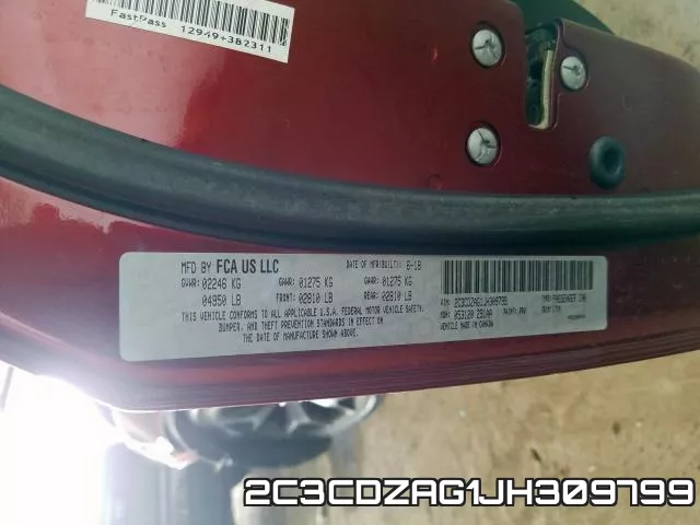 2C3CDZAG1JH309799 фото 2