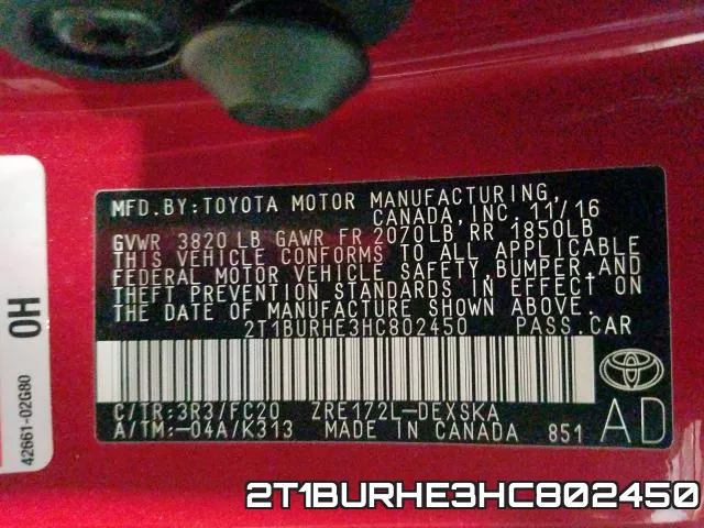 2T1BURHE3HC802450 фото 2