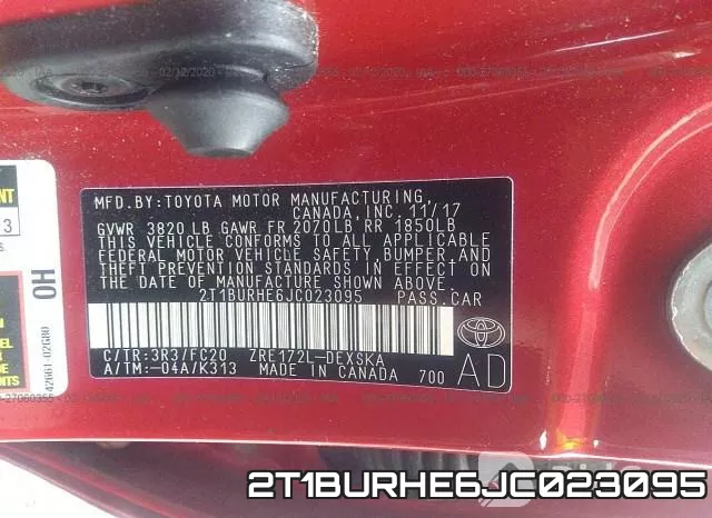 2T1BURHE6JC023095 фото 8