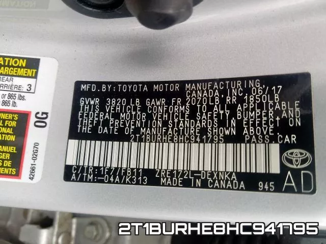 2T1BURHE8HC941795 фото 2