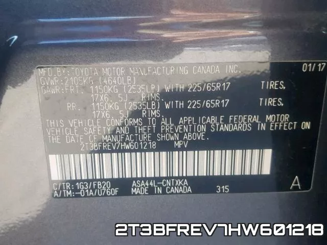 2T3BFREV7HW601218 фото 2