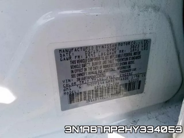 3N1AB7AP2HY334053 фото 2