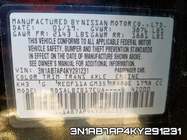 3N1AB7AP4KY291231 фото 2