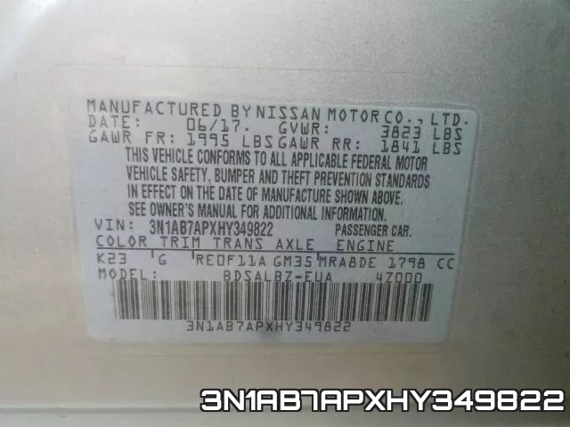 3N1AB7APXHY349822 фото 2
