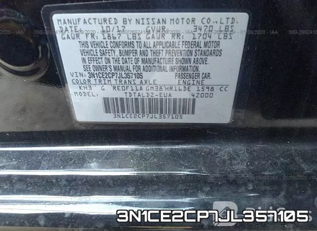 3N1CE2CP7JL357105 фото 5