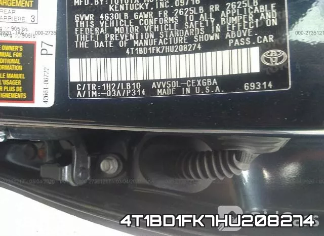 4T1BD1FK7HU208274 фото 8