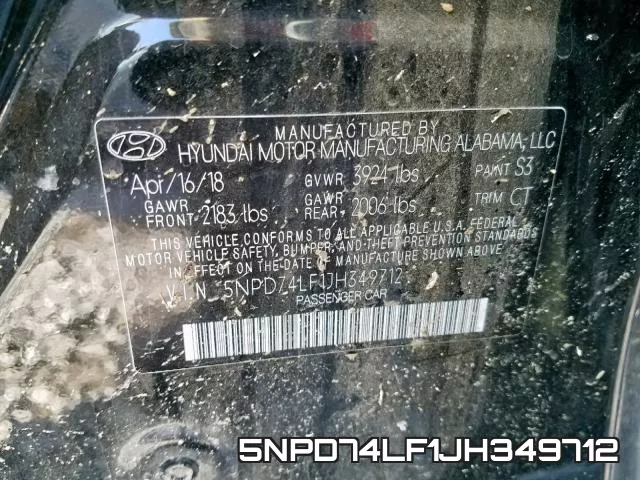 5NPD74LF1JH349712 фото 2