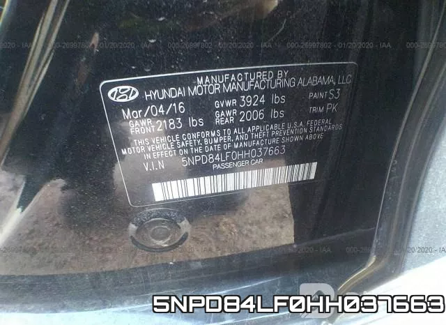 5NPD84LF0HH037663 фото 8