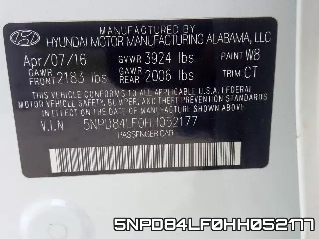 5NPD84LF0HH052177 фото 2