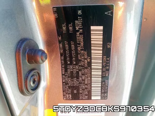 5TDYZ3DC8KS970354 фото 2
