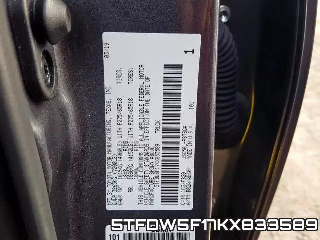 5TFDW5F17KX833589 фото 2