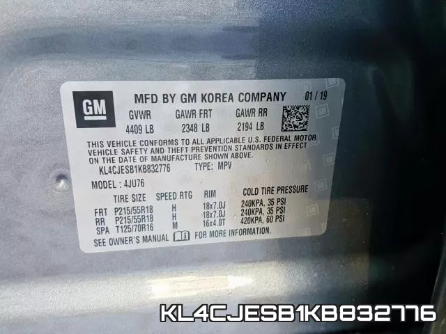 KL4CJESB1KB832776 фото 2