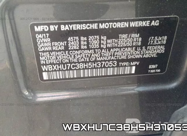 WBXHU7C38H5H37053 фото 8
