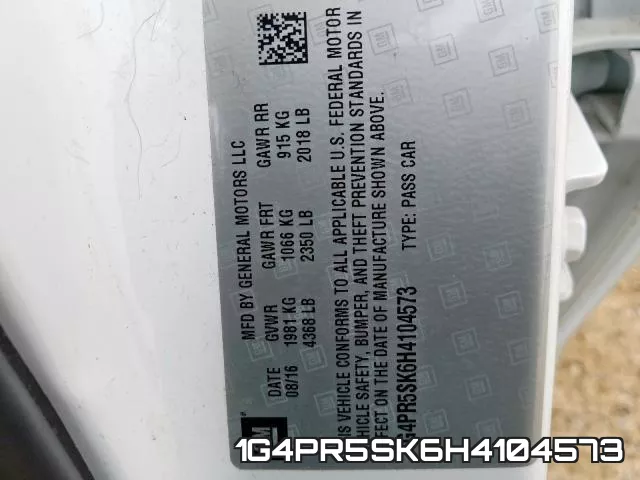 1G4PR5SK6H4104573 фото 2