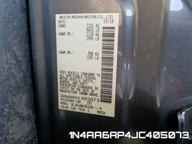 1N4AA6AP4JC405073 фото 2