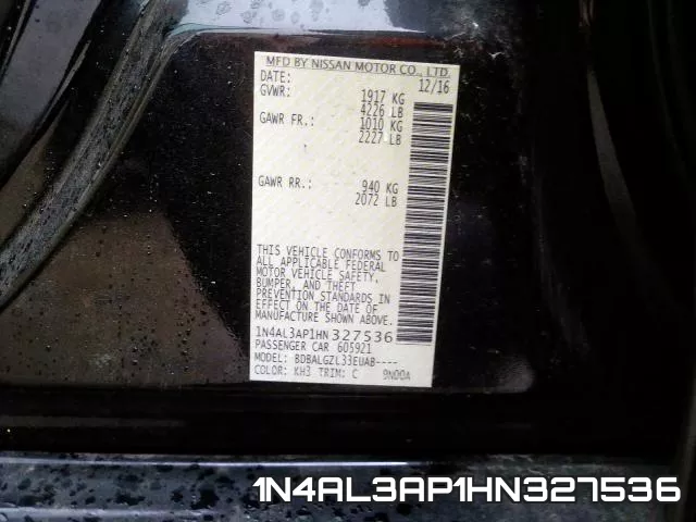1N4AL3AP1HN327536 фото 2